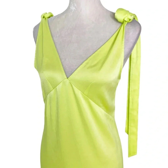 NEW Stine Goya Rosario Neon Green Mini Dress Tie Shoulder Size 2/4 - Picture 6 of 11